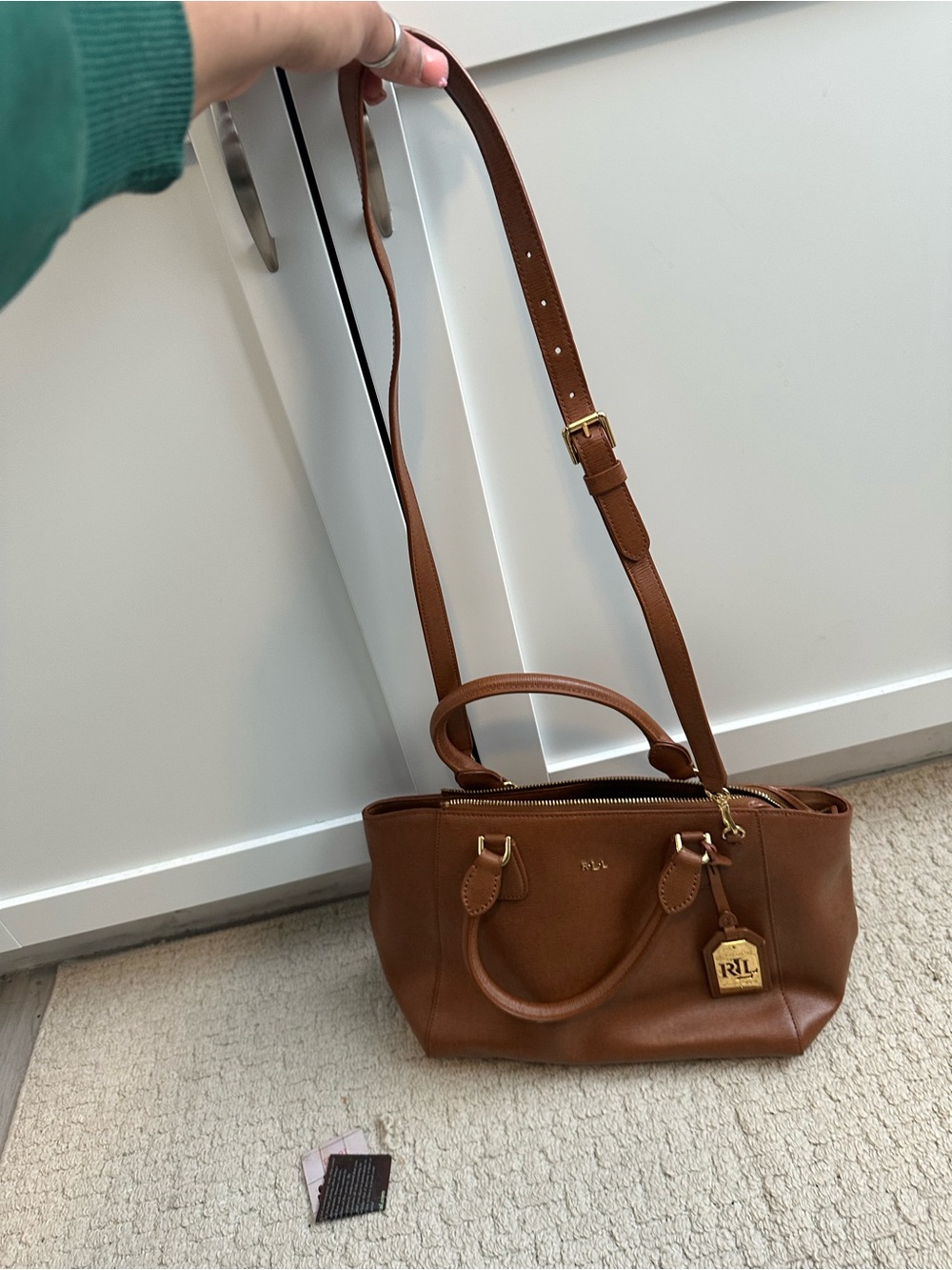 Ralph Lauren Tan Leather Satchel - Picture 9 of 9